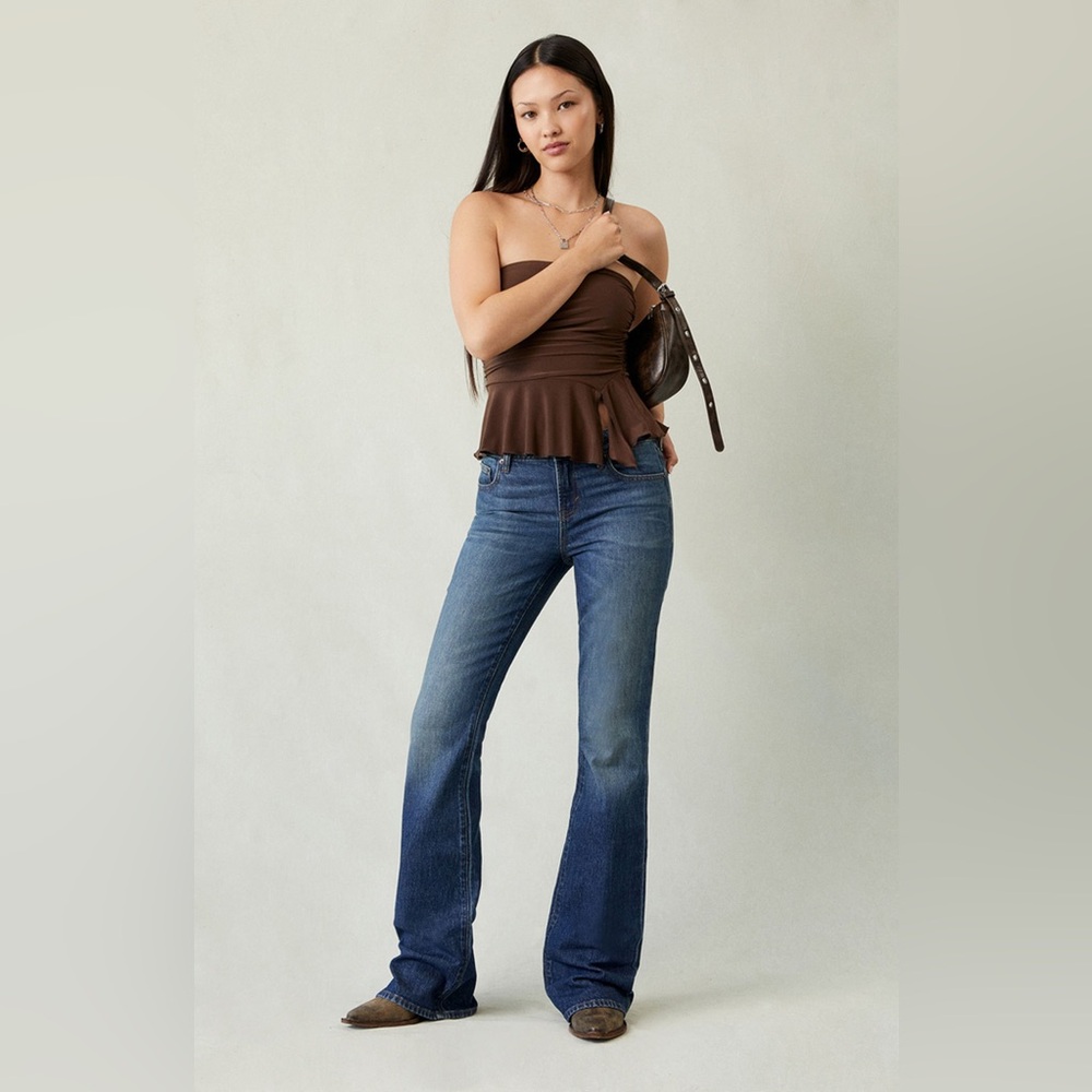 PacSun Jade Low Rise Bootcut Jeans Stretch Dark Blue Size 23 NWT